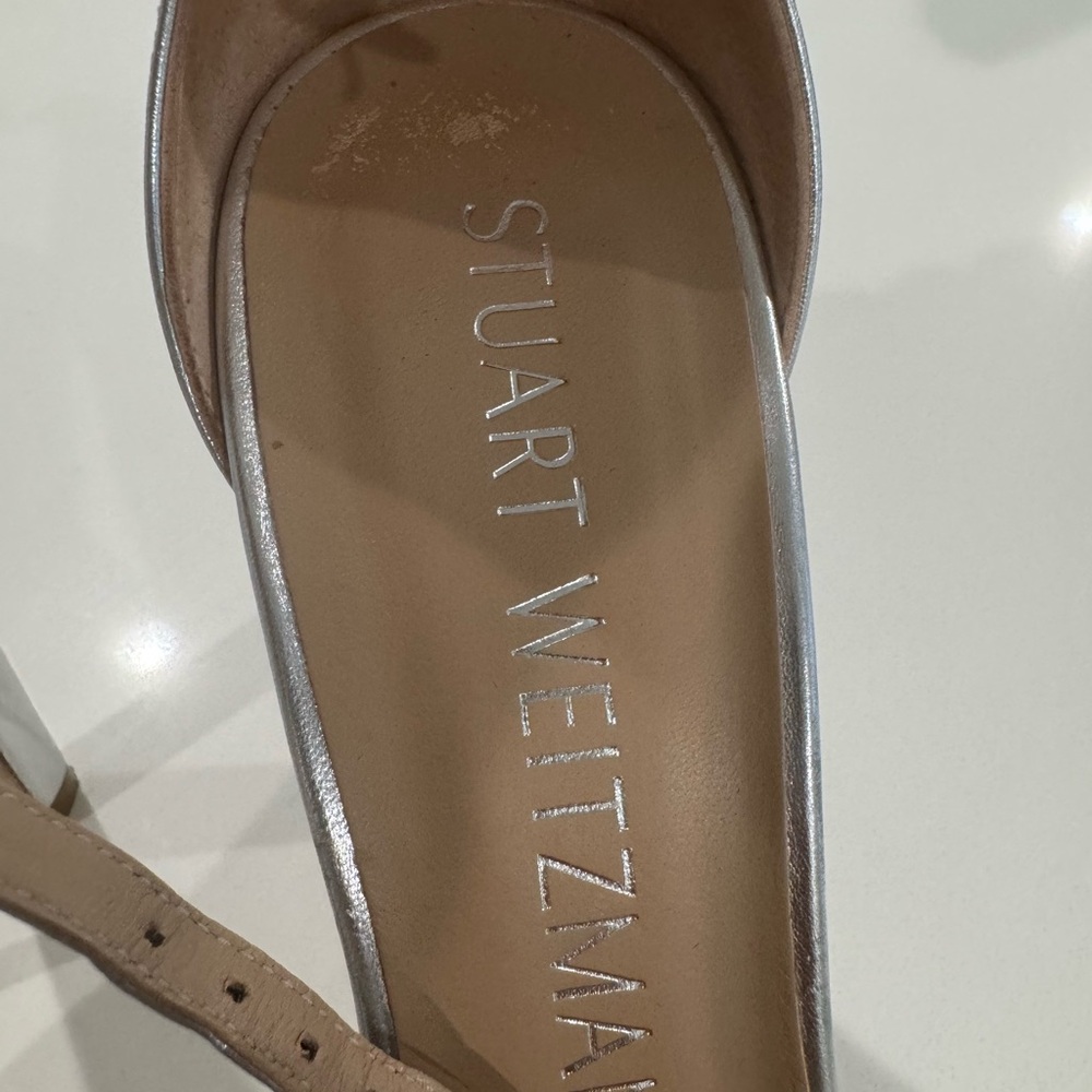 Stuart Weitzman Metallic Silver High Heels - Picture 12 of 12